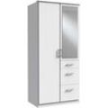 Kleiderschrank WIMEX "Click", weiß, B:90cm H:199cm T:58cm, Schränke, Drehtürenschrank Kleiderschrank, mit Spiegel