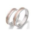 Trauring FIRETTI "Schmuck Geschenk Hochzeit Ehering "LIEBE"" Fingerringe Gr. 53, mit Zirkonia, Silber 925 (Sterlingsilber), 5 mm, rosegold (silberfarben, roségoldfarben, kristallweiß) wahlweise mit oder ohne Zirkonia