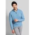 Troyer BUGATTI, Herren, Gr. L, blau (hellblau), Sweatware, 100% Baumwolle, unifarben, casual, regular fit, ohne Ausschnitt, Pullover, mit Waffelstruktur