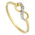 Goldring JOBO "Ring Unendlich" Gr. 50, gelb (gelbgold 375), Fingerringe, Damen, 50, Gelbgold 375, 375 Gold mit 10 Zirkonia