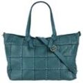 Shopper SAMANTHA LOOK Gr. B/H/T: 48cm x 30cm x 13cm onesize, blau, Damen, Leder, unifarben, leicht glänzend, Taschen, echt Leder, Made in Italy