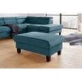 Stauraumhocker COTTA "Morven", blau (petrol), B:100cm H:45cm T:65cm, Microfaser PRIMABELLE (100% Polyester), Flachgewebe (100% Polyester), Samtstruktur (100% Polyester), Hocker, Hocker mit Stauraum Polsterhocker, mit Stauraum