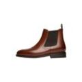 Schlupfboots HENRY STEVENS "Ella CB Businessschuh", Damen, Gr. 37,5, braun (mittelbraun), Leder, klassisch, Schuhe Chelseaboots Schlupfboots Businessschuh Dandy-Boots, Damen Chelsea Boots Leder handgefertigt, Stiefelette