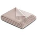 Plaid BIEDERLACK "Soft Impression" Wohndecken Gr. B/L: 150 cm x 200 cm, rosa (rosé, ecru) Wolldecken im Doubleface-Look