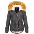 Winterjacke NAVAHOO "Pearl", Damen, Gr. M (38), grau (anthrazit), Obermaterial: 100% Polyester; Innenmaterial: 100% Polyester; Futter: 100% Polyester; Kunstfell: 90% Polyacryl, 10% Polyester, Jacken, mit warmem Teddyfell