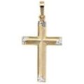 Kreuz-Anhänger JOBO "Anhänger Kreuz" Schmuckanhänger Gr. Gelbgold 333, goldfarben (gelbgold 333) Damen 333 Gold bicolor