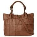 Shopper SAMANTHA LOOK Gr. B/H/T: 36cm x 26cm x 19cm onesize, braun (cognac) Damen Taschen echt Leder, Made in Italy