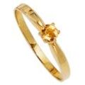 Goldring JOBO "Ring mit Citrin" Gr. 50, gelb (gelbgold 585), Fingerringe, Damen, 50, Gelbgold 585, 585 Gold