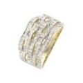 Goldring FIRETTI "Schmuck Geschenk Gold 333 Diamantring Wellen glitzernd" Fingerringe Gr. 16, 0,3 ct P3 = leicht erkennbare Einschlüsse, Gelbgold 333-Diamanten, 3 mm, goldfarben (gelbgoldfarben, weißgoldfarben) Damen Fingerringe mit Diamanten