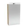 Spiegelschrank FACKELMANN "SBC", beige (sandeiche, beige, braun), B:40cm H:68cm T:15,3cm, Schränke, für das Gästebad, Schalter und Steckdose, Breite 40cm, Anschlag links