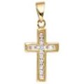 Kreuz-Anhänger JOBO "Anhänger Kreuz" Schmuckanhänger Gr. Gelbgold 333, goldfarben (gelbgold 333) Damen 333 Gold mit Zirkonia