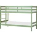 Etagenbett HOPPEKIDS "ECO Comfort Kinderbett 90x200 oder 70x160 aus Massivholz in 4 Farben" Etagenbetten Gr. Mit Rollrosten und Schaumstoffmatratzen, Liegefläche B/L: 90 cm x 200 cm Höhe: 140 cm, kein Härtegrad, Schaumstoffmatratze, grün (grün, grün) Baby TÜV, FSC und Nordisches Umweltzeichen – wahlweise mit Matratzen