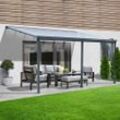 Home Deluxe Terrassenüberdachung SOLIS - 557 x 303 x 226 / 278 cm Grau