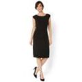 Jerseykleid, Damen, Gr. 50, N-Gr, schwarz, Obermaterial: 95% Polyester, 5% Elasthan, HERMANN LANGE COLLECTION, unifarben, Rundhals, ohne Ärmel, Kleider Partykleid Etuikleid, mit eleganter Raffung