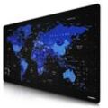 Titanwolf Gaming Mauspad, XXXL Speed Mousepad 1200 x 600 mm, Geschwindigkeit & Präzision, Weltkarte blau