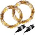 2Set 200 led Lichterkette Draht,warm/kalt,Adapter - Voltronic