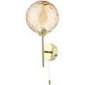 Dar Cohen Wandleuchte aus poliertem Gold, Champagner, mit Noppen, 150 mm Glas