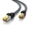 Primewire Patchkabel CAT 7 Rohkabel mit Baumwollummantelung - Gigabit Ethernet LAN Kabel - 10 Gbit/s - S/FTP PIMF Schirmung - Netzwerkkabel - 30m