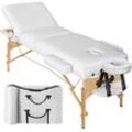 tectake® 3 Zonen Massageliege, Polsterung 10 cm, mit Holzgestell, verstellbare Ablagen für Kopf und Arme, 218 x 102 x 65 - 90 cm