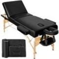 tectake® 3 Zonen Massageliege, Polsterung 10 cm, mit Holzgestell, verstellbare Ablagen für Kopf und Arme, 218 x 102 x 65 - 90 cm