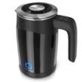 Arendo Wasserkocher 0,5 l, 1100 W, Edelstahl Single Reisewasserkocher Mini, Temperatureinstellung, schwarz