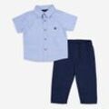 Zweiteiliges Set aus blauem Shirt & dunkelblauer Hose