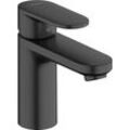 Waschtischarmatur HANSGROHE "Vernis Blend", schwarz (mattschwarz), H:14,3cm T:13,1cm, Armaturen, 10cm, CoolStart mit Zugstangen-Ablaufgarnitur