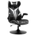 Gaming Stuhl ergonomischer Computerstuhl Stahl Schwarz+Weiß 67 x 75 x 106-112 cm