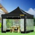 Pavillon faltbar 3x3m Faltpavillon 240g PVC-beschichtetes Polyester Pop-Up-Pavillon 1,95-2,13m Einstellbar Partyzelt Festzelt Strandzelt Blau für