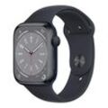 REFURBISHED – Apple Watch Series 8 GPS 45mm Smartwatch Mitternacht Sportarmband MNP13FD/A