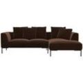 Ecksofa FLEXLUX "Sava", braun (tobacco), B:294cm H:94cm T:166cm, 100% Polyester, Sofas, Taschenferderkern-Sitz mit Kaltschaum, lose Rücken- & Dekokissen