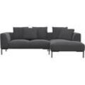 Ecksofa FLEXLUX "Sava", grau (dervit grau), B:294cm H:94cm T:166cm, 100% Polyester, Sofas, Taschenferderkern-Sitz mit Kaltschaum, lose Rücken- & Dekokissen