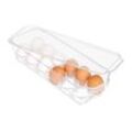 CoolBlauza Eierkorb Kühlschrank Eierbehälter, für 12 Eier, , mit Deckel, stapelb...