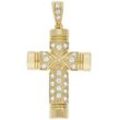 Ketten-Anhänger FIRETTI "Schmuck Geschenk Silber 925 Halsschmuck Anhänger Kreuz" Schmuckanhänger Gr. Silber 925 (Sterlingsilber), 9,7 g, goldfarben (gelbgoldfarben, weiß) Damen mit Zirkonia (synth.)