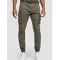 Indicode Cargohose Herren Baumwolle, khaki