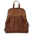 Cityrucksack CLUTY, Gr. B/H/T: 24cm x 25cm x 9cm, braun (cognac), Rindsleder, Leder, Retro, casual, Rucksäcke, echt Leder