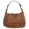 Umhängetasche SAMANTHA LOOK, Damen, Gr. B/H/T: 35cm x 30cm x 13cm onesize, braun (cognac), Leder, unifarben, Taschen, echt Leder, Made in Italy