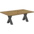 Couchtisch MÄUSBACHER, braun (asteiche, graphit), B:140cm H:47cm T:70cm, Tische, Couchtisch Eckige Couchtische Holz-Couchtische, X-Gestell