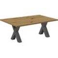 Couchtisch MÄUSBACHER, braun (asteiche, graphit), B:120cm H:47cm T:70cm, Tische, Couchtisch Eckige Couchtische Holz-Couchtische, X-Gestell