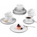 Kaffeeservice SELTMANN WEIDEN "Geschirr-Set, Service Lido Black Line" Geschirr-Sets Gr. 18 tlg., schwarz-weiß (weiß, schwarz) Geschirr-Sets für 6 Personen Made in Germany, 18 Teile,