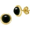 Paar Ohrstecker FIRETTI "Schmuck Geschenk Gold 333 Ohrschmuck Ohrringe Kreis rund Edelstein" Gr. Gelbgold 333, schwarz (gelbgoldfarben, schwarz, schwarz) Damen Made in Germany - mit Onyx