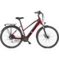 E-Bike TELEFUNKEN "Expedition XC940" Gr. 50, rot (weinrot), E-Bikes, 50cm, 28 Zoll (71,12cm), Trekking Elektrofahrrad, Damen, 28 Zoll, 36 V 417,6 Wh Akku, Pedelec