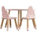 Rebecca Mobili Set Kindertisch und 2 Stühle mdf Kiefer Rosa für Kinderzimmer