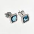 Ohrstecker aus Sterling Silber mit blauen Ziersteinen