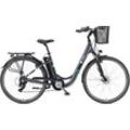 E-Bike TELEFUNKEN "Multitalent RC822" Gr. 48, grau (anthrazit), E-Bikes, 48cm, 28 Zoll (71,12cm), City Elektrofahrrad, Damen Herren, 28 Zoll, 36 V 374 Wh Akku, Pedelec