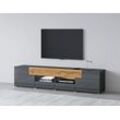 Lowboard INOSIGN "Toledo,Breite 209cm, trendige TV-Schrank mit dekorative Fräsungen" Sideboards schwarz (antrazit matt, antrazit hgl, alteiche) TV-Board ohne Beleuchtung, TV-Kommode mit viel Stauraum