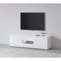 Lowboard INOSIGN "Toledo,Breite 159cm, trendige TV-Schrank mit dekorative Fräsungen" Sideboards weiß (weiß matt, hgl) TV-Board ohne Beleuchtung, TV-Kommode mit viel Stauraum