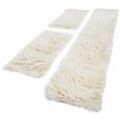 Bettumrandung THEKO "Flokos 2" Gr. 14, beige (natur), H:64mm, Obermaterial: 100% Wolle, Bettumrandung, Läufer-Set, Hochflor, Uni-Farben, reine Wolle, handgewebt
