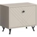 Sitzbank INOSIGN "Mento", beige (sandbeige, sandbeige), B:57cm H:50cm T:35cm, FSC-zertifizierter Holzwerkstoff, MDF, Sitzbänke, Bank mit Ornamentfräsung, Truhe, Flurbank, Garderobe, Flur, Diele