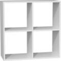 CDF Malax 2x2 Bücherregal Farbe: weiß Schrank, Sockel für Wohnzimmer, Büro und Arbeitszimmer Regal für Bücher und Spielzeug Modern Ideal für